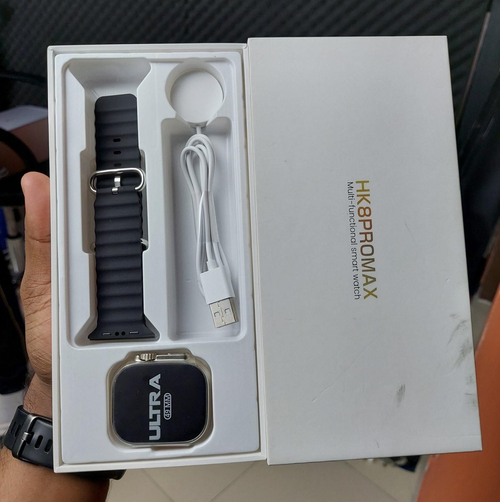 HK8 Pro Max Ultra AMOLED Display Smart Watch – Black Color